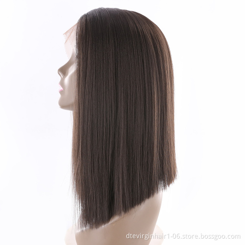 DTL special wig100% synthetic hair machine made women honey silk straight heat resistant soft synthetic wig